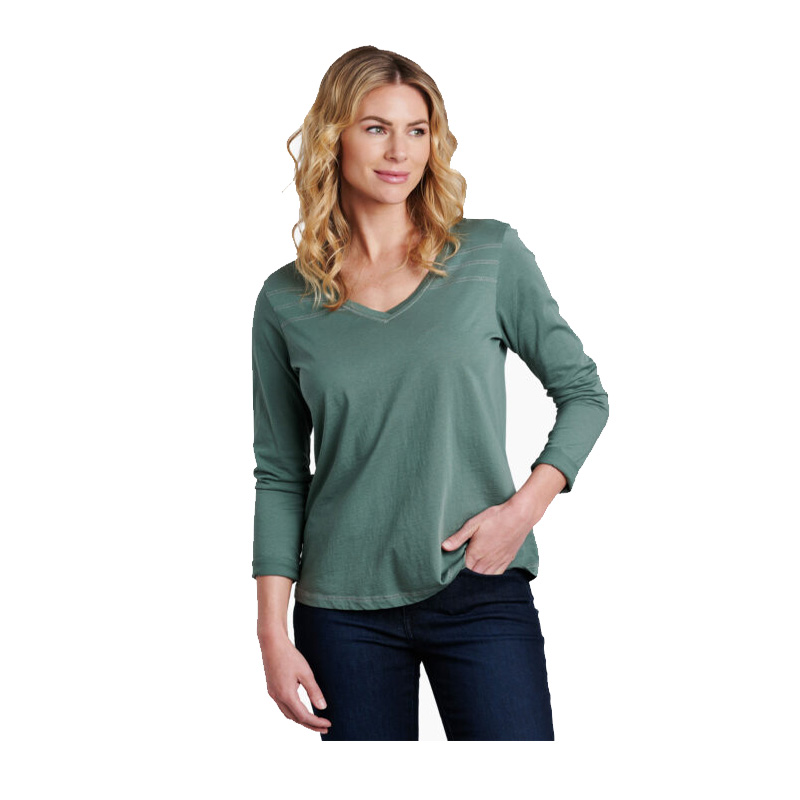 KUHL ARABELLA V NECK LS EVERGREEN