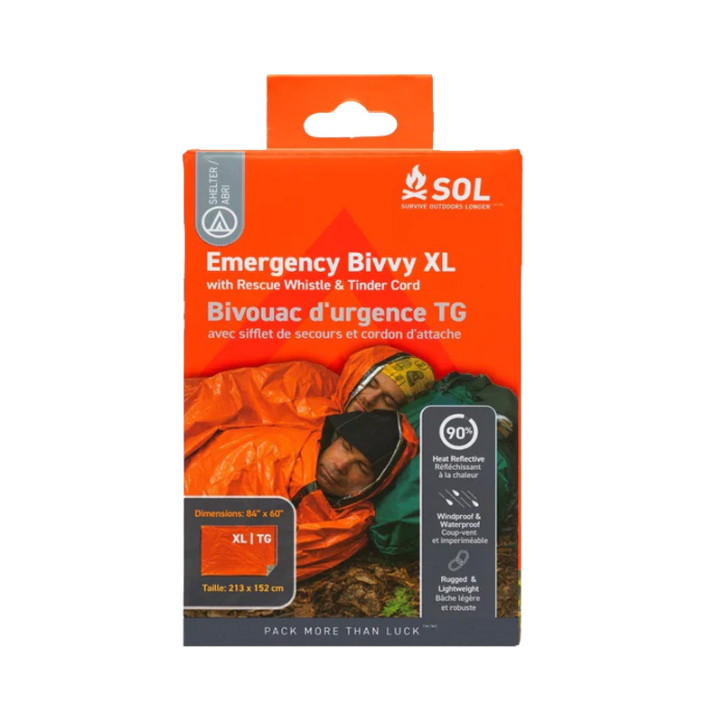 SOL EMERGENCY BIVVY XL WITH RESCUE WHISTLE